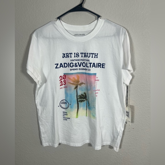 Zadig & Voltaire Tops - Zadig & Voltaire White Vintage Festival Tee
